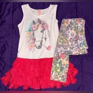 Girls' Horse Graphic 2-Piece Outfit size S/M